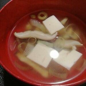 冷凍しいたけと豆腐のとろみ中華スープ